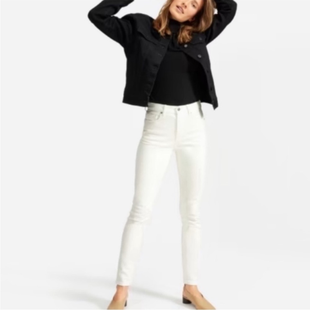 Everlane The Mid-Rise Skinny Jean Ankle Size 24 NWT White Denim